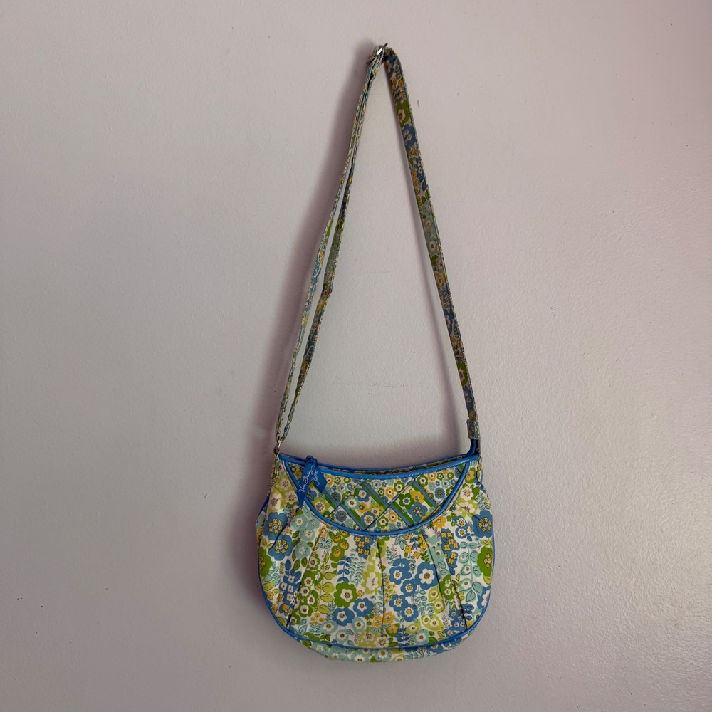 Vera Bradley English Meadow Crossbody Bag Floral Quilted Cotton Adjustable Strap